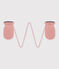 Moufles bébé en tricot doublées en polaire recyclée rose SALINE