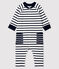 Combinaison longue en jersey bébé fille/garçon blanc MARSHMALLOW/bleu SMOKING