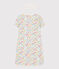 Chemise de nuit fleurs avec couronne en coton petite fille blanc MARSHMALLOW/blanc MULTICO
