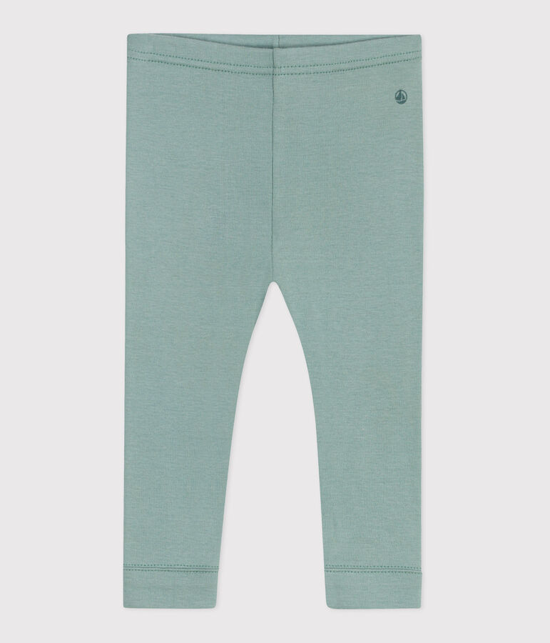 Legging b&eacute;b&eacute; en coton uni vert PAUL