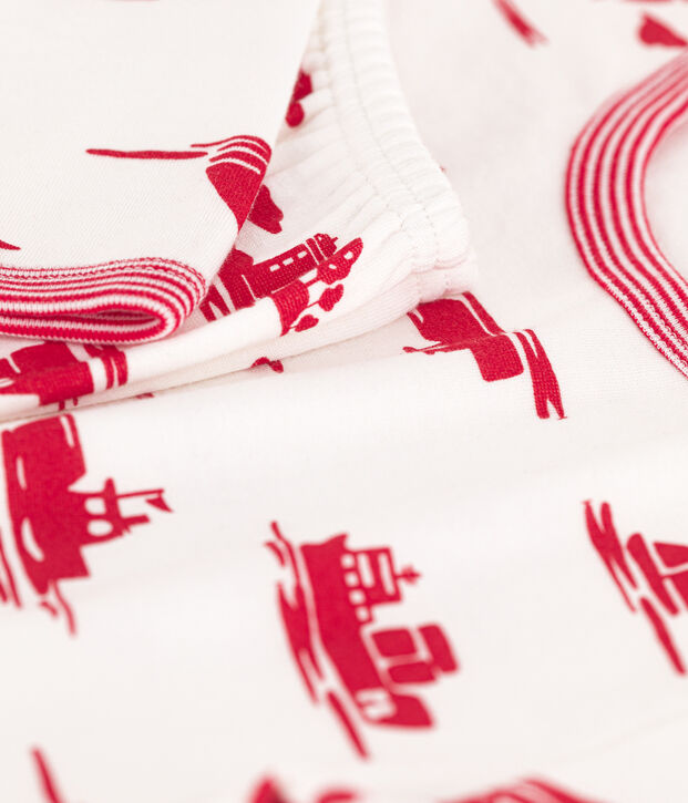 Pyjama Le Havre en tubique enfant blanc/rouge