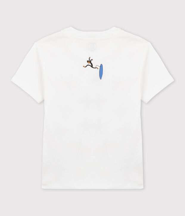 Tee-shirt en coton bio enfant fille - gar&ccedil;on blanc