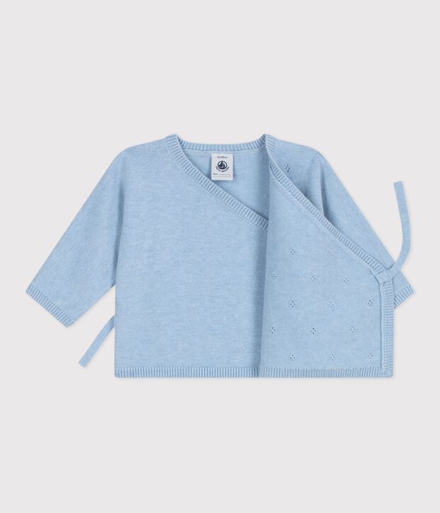 Babytruitje overslag in ajourtricot van wol en katoen FLO