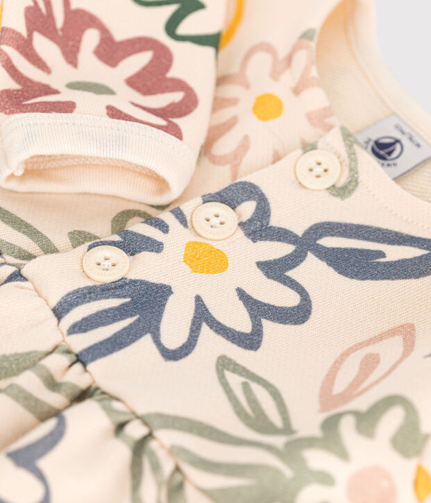 Babyjurkje met lange mouw ecru/multicouleur