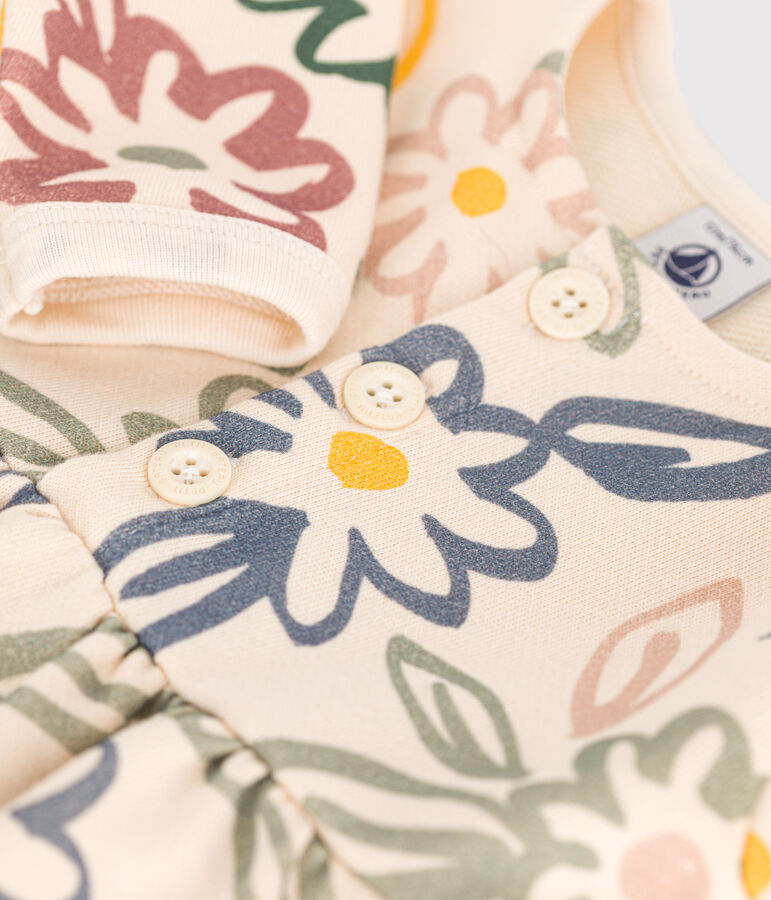 Babyjurkje met lange mouw ecru/multicouleur