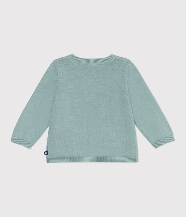 Cardigan b&eacute;b&eacute; en coton point fantaisie vert