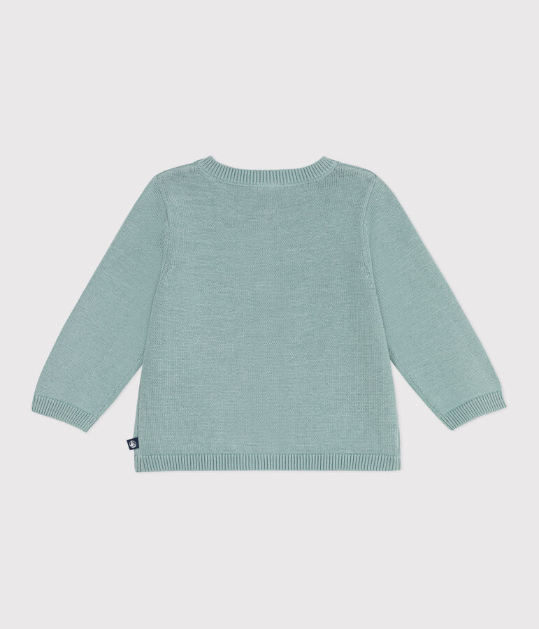 Cardigan b&eacute;b&eacute; en coton point fantaisie vert