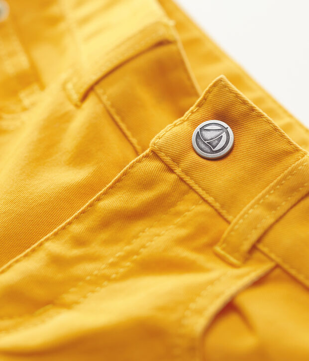 Pantalon slim en serge enfant gar&ccedil;on jaune