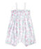 Combicourt bébé fille à smocks imprimé blanc ECUME/rose ROSE/ MULTICO