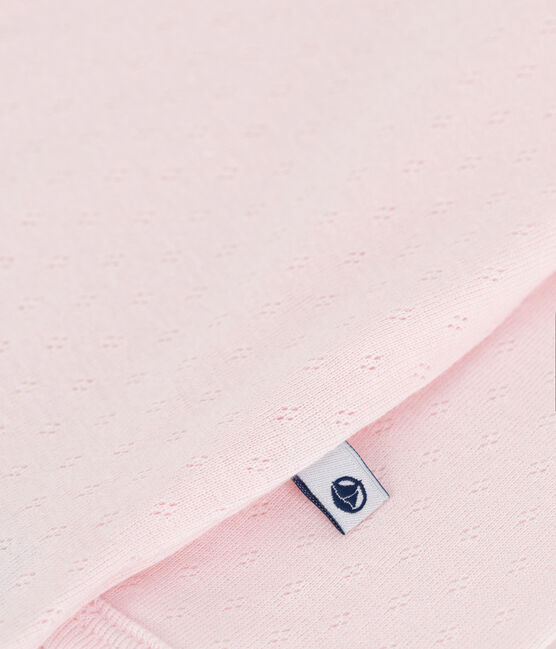 Katoenen babypyjama zonder voetjes met claudinekraagje roze FLEUR