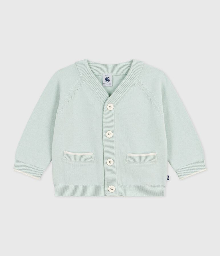 Effen katoenen babyvestje blauw