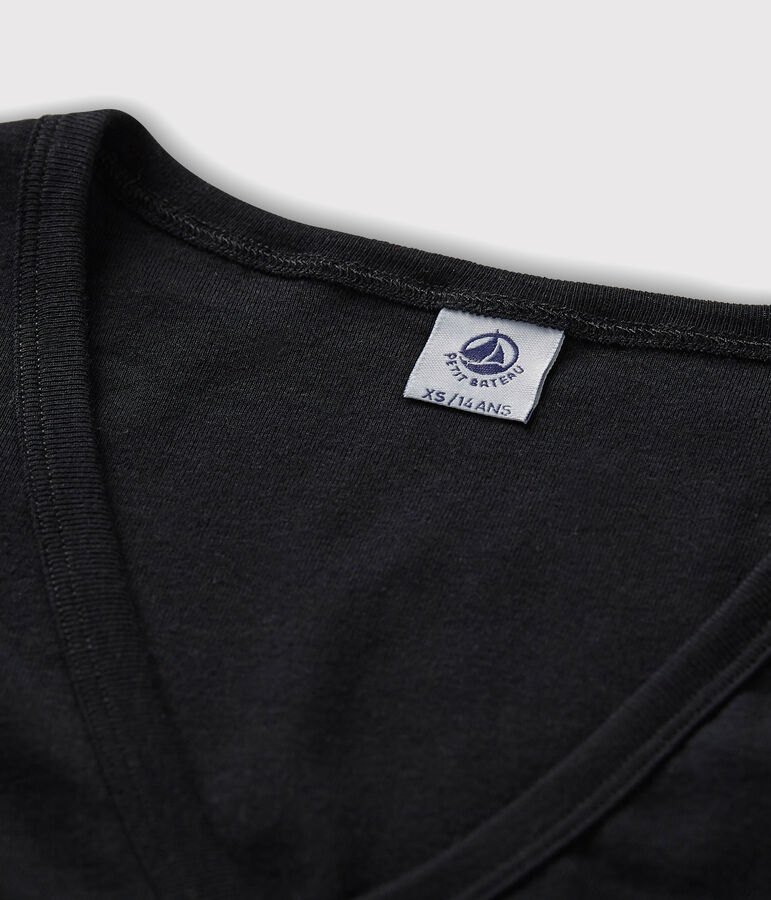 Iconisch katoenen Dames T-shirt met V-hals blauw SMOKING