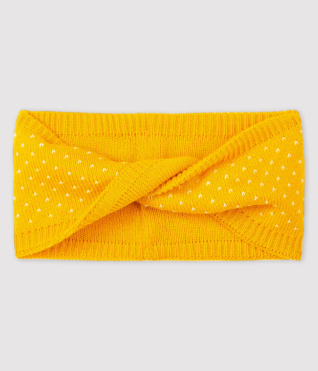 Snood b&eacute;b&eacute; avec jacquard jaune/blanc