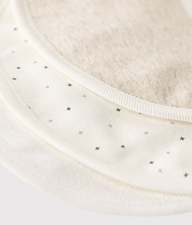 Lot de 3 bavoirs b&eacute;b&eacute; en coton biologique multicouleur