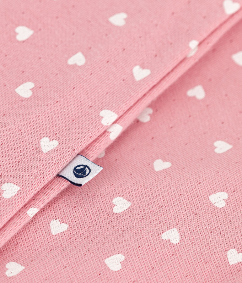 Bodyjama b&eacute;b&eacute; en tubique petits c&oelig;urs rose/blanc