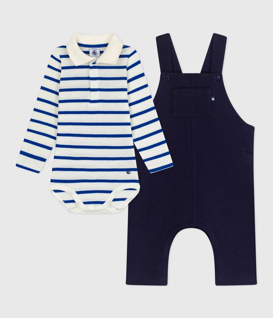 Ensemble cadeau bébé en coton : salopette et body variante 1