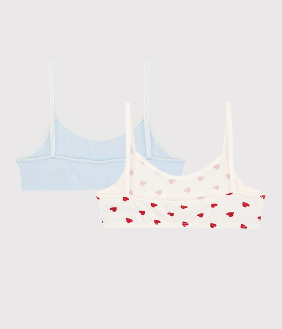 Lot de 2 brassières cœur rouge petite fille en coton biologique  et elasthanne variante 1