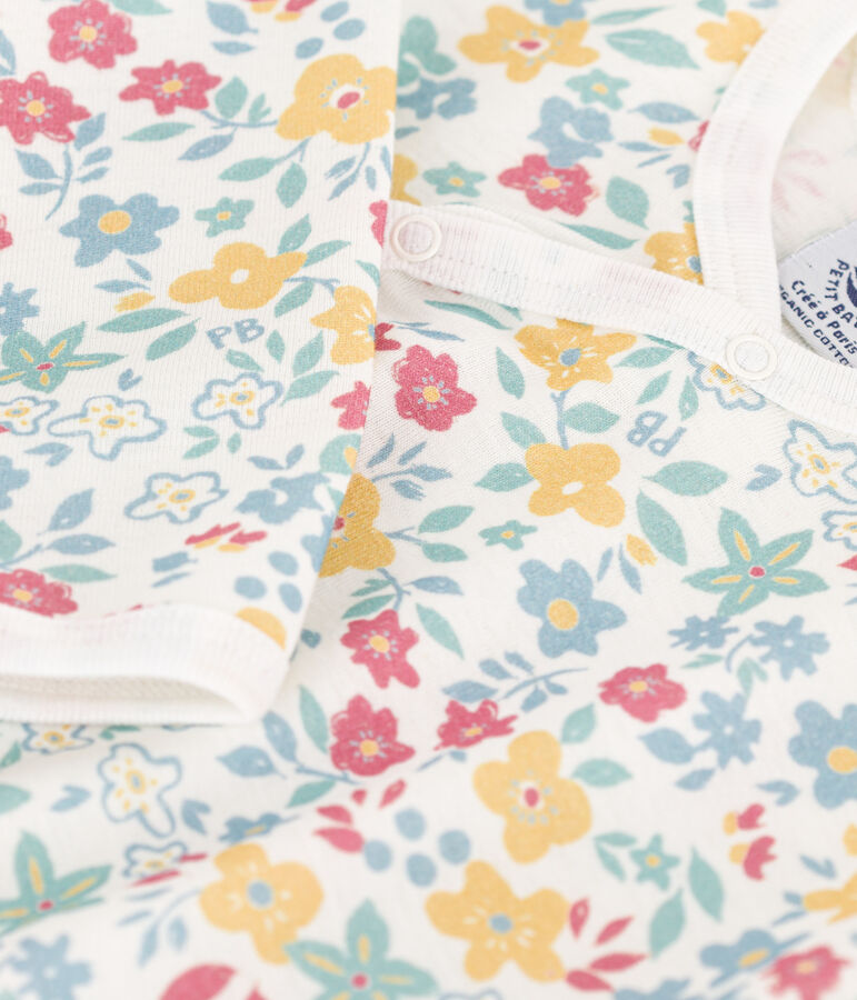 Dors-bien fleurs en coton blanc/multicouleur