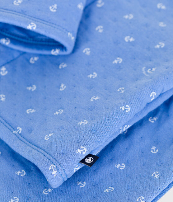 Ensemble bébé deux pièces en coton bleu EDNA/blanc MARSHMALLOW