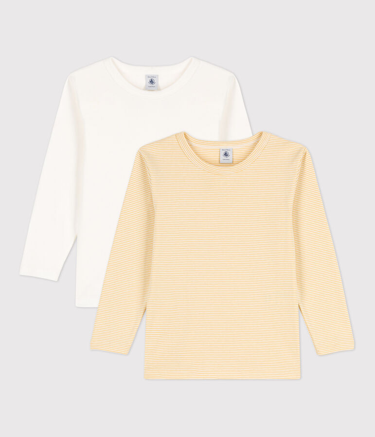 Set van 2 T-shirts voor jongens met lange mouwen in katoen multicouleur