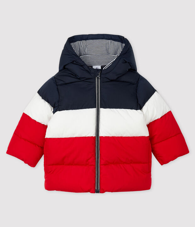 Gecapitonneerde donsjas baby jongen blauw/multicouleur