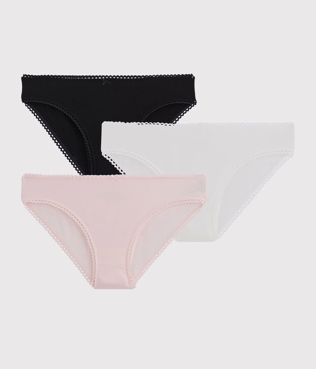 Lot 3 culottes en coton stretch Femme multicouleur