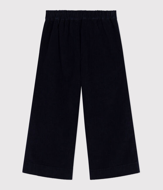Effen fluwelen broek voor kinderen blauw SMOKING