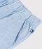 Bermuda short enfant en coton uni bleu