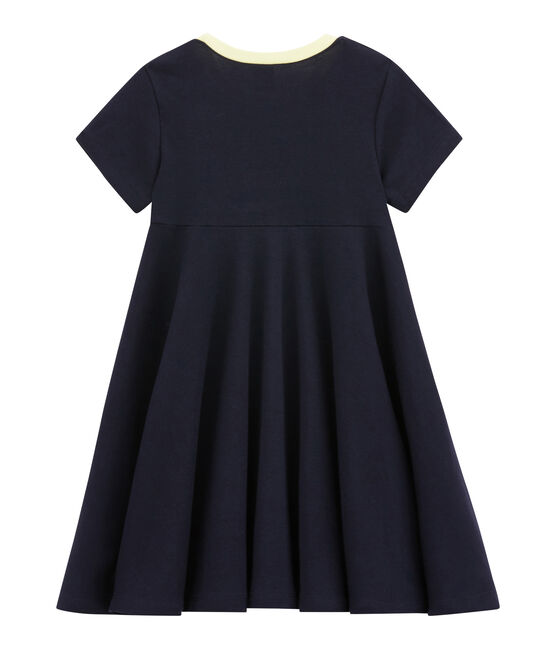 Robe fille en coton léger bleu Abysse