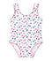 Maillot de bain bébé fille imprimé blanc MARSHMALLOW/blanc MULTICO