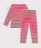 Pyjama rayé en velours enfant rouge AURORA/ MARSHMALLOW