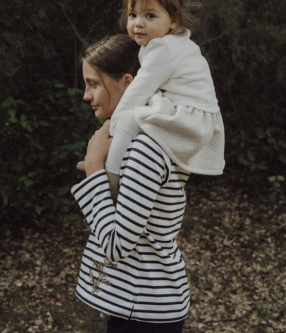 Marinière Dames Petit Bateau x Deyrolle wit MARSHMALLOW/blauw SMOKING