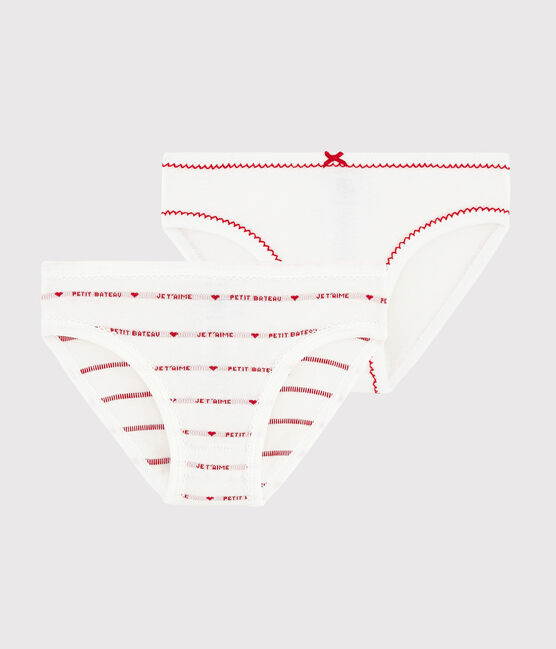 Set van 2 Petit Bateau Je t'aime petite fille broekjes variante 1