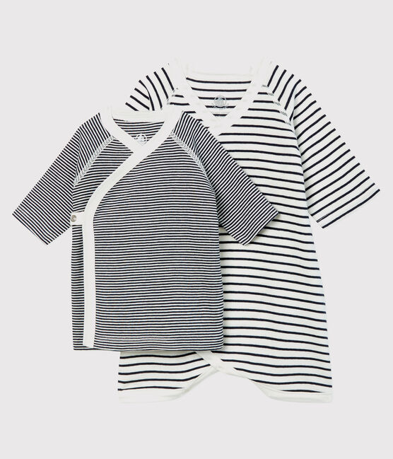 Lot Body Kimono Et Brassiere A Rayures Bebe En Coton Biologique Variante 1 Petit Bateau
