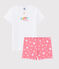 Pyjacourt motif "Bonheur" petite fille en coton blanc MARSHMALLOW/blanc MULTICO