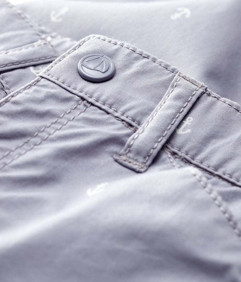 Pantalon en twill en brod&eacute; b&eacute;b&eacute; gar&ccedil;on gris