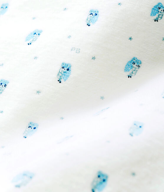 Gigoteuse bébé garçon en velours imprimé blanc MARSHMALLOW/blanc MULTICO