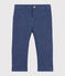 Broek van gestreepte mesh babyjongen blauw SMOKING/wit MARSHMALLOW