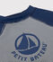 Gerecycled T-shirt voor meisjes/jongens blauw MEDIEVAL/wit MARSHMALLOW