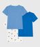 Setje met katoenen T-shirts met korte mouw en print voor kinderen. variante 1