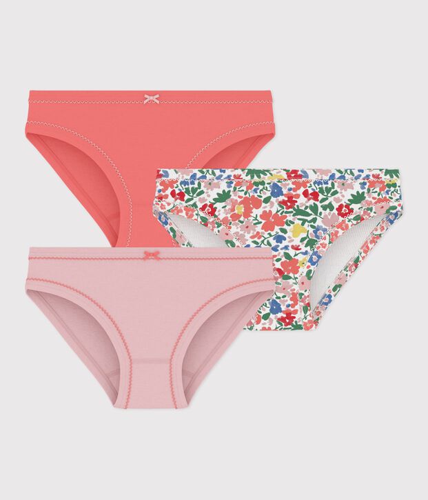Lot de culottes enfant en coton &agrave; fleurs multicouleur