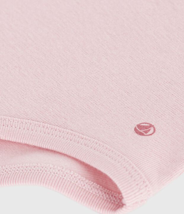 Body b&eacute;b&eacute; en coton &agrave; col, uni rose