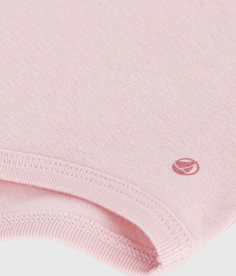 Effen katoenen body met kraagje roze