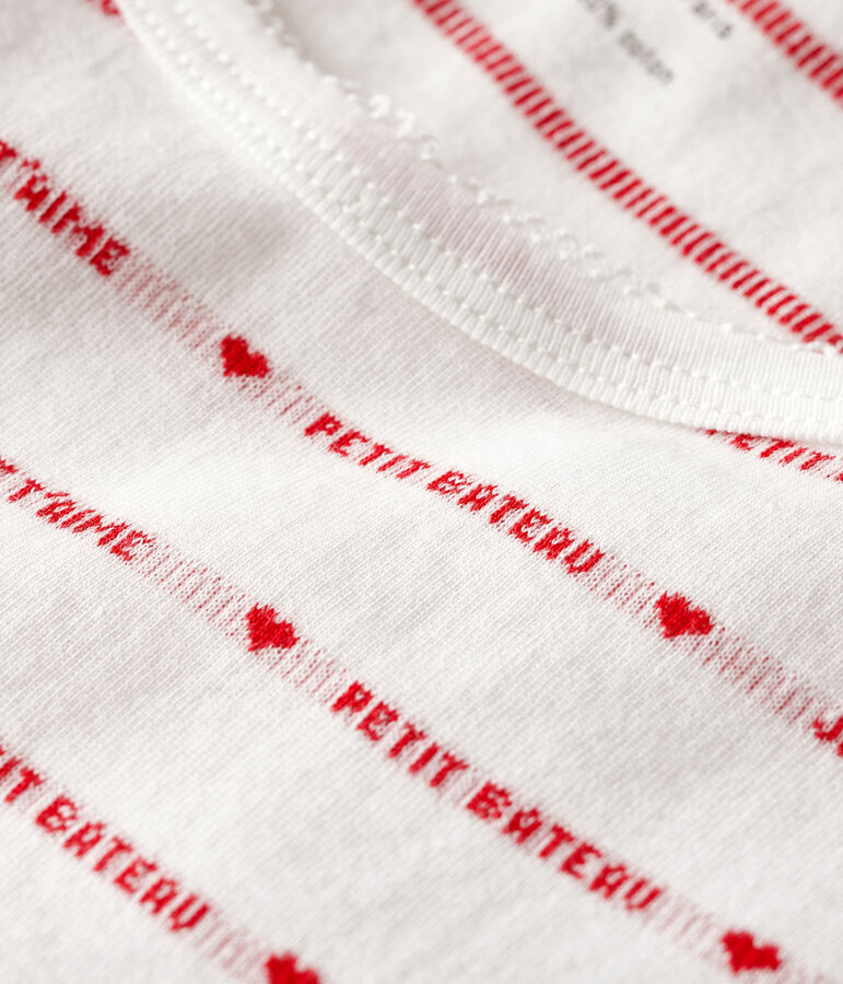 Damesjurk met bandjes wit/rood