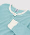 Pyjama rayé en coton et lyocell enfant bleu MIROIR/blanc MARSHMALLOW