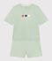 Korte pyjama en T-shirt van effen katoen voor dames groen HERBIER