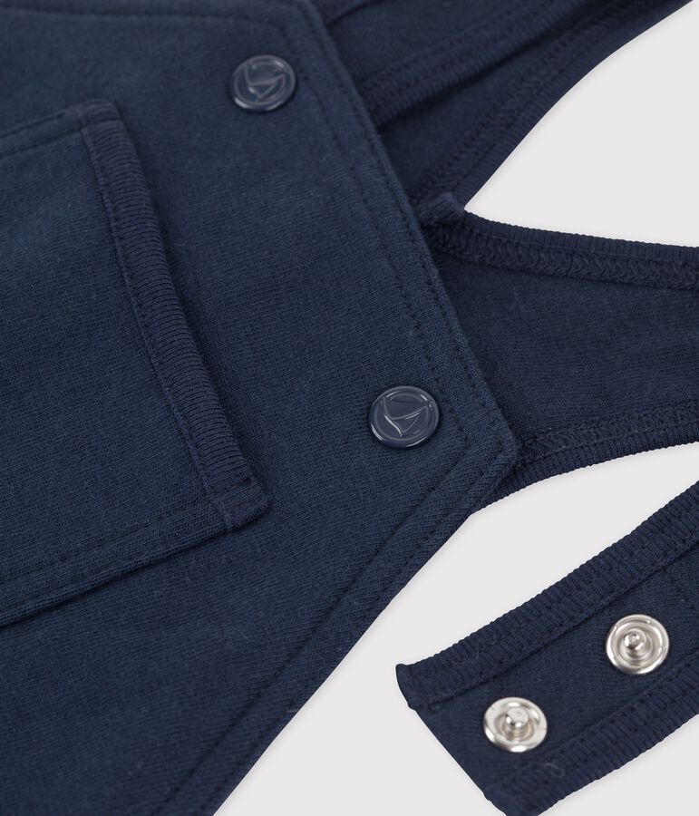 Salopette longue en jersey &eacute;pais bio b&eacute;b&eacute; bleu