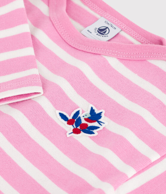 Katoenen babytruitje met matrozenstreepjes roze BOUDOIR/ MILK