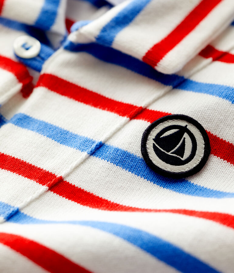 Combinaison courte en jersey &eacute;pais b&eacute;b&eacute; blanc MARSHMALLOW/blanc MULTICO