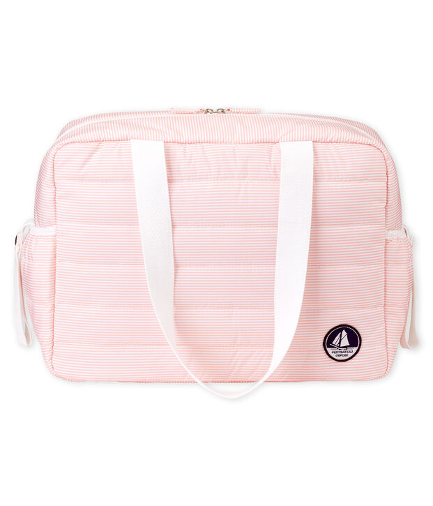 Luiertas van gewatteerd polyester roze/wit